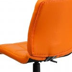 Mid-Back Orange Quilted Vinyl Swivel Task Office Chair