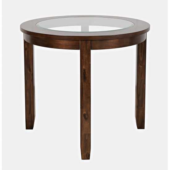 Urban Icon 42" Round Counter Height Glass Inlay Dining Table
