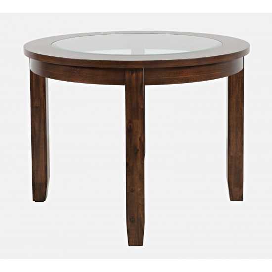 Urban Icon 42" Round Glass Inlay Dining Table