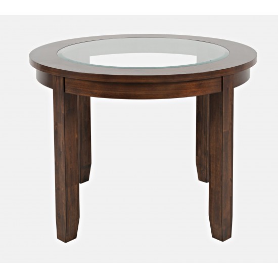Urban Icon 42" Round Glass Inlay Dining Table