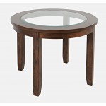 Urban Icon 42" Round Glass Inlay Dining Table