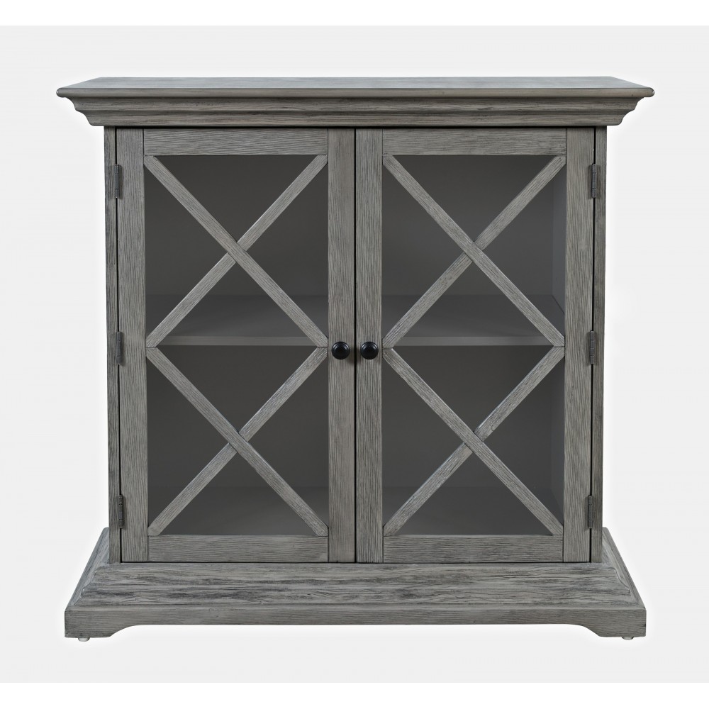 Carrington Contemporary Wire Brushed Two Door Accent Cabinet