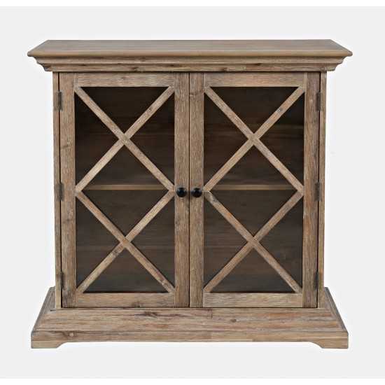 Carrington Contemporary Wire Brushed Two Door Accent Cabinet