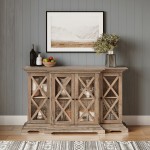 Carrington Contemporary Wire Brushed 60" Breakfront Accent Cabinet
