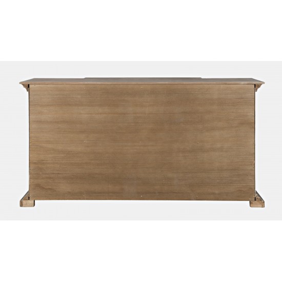 Carrington Contemporary Wire Brushed 70" Breakfront Accent Cabinet