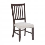 Willow Creek Solid Pine Upholstered Slatback Chair (Set of 2)