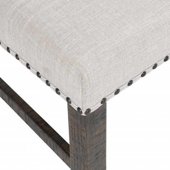 Willow Creek Solid Pine Upholstered Dining Bench