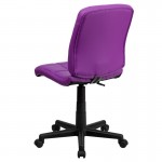 Mid-Back Purple Quilted Vinyl Swivel Task Office Chair