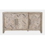 Gramercy Mid-Century Modern Chevron Three Door 60" Accent Cabinet