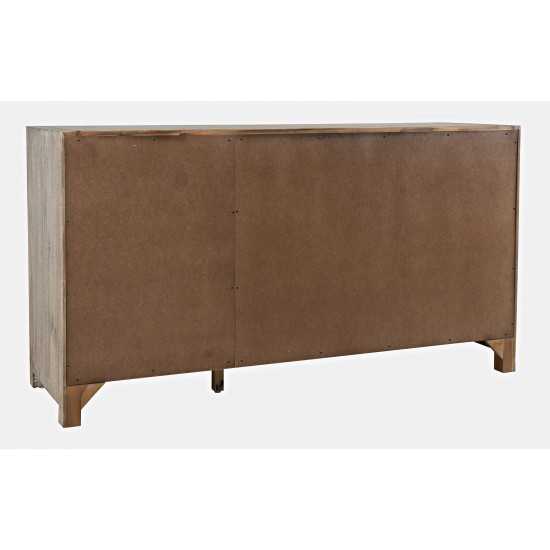 Gramercy Mid-Century Modern Chevron Three Door 60" Accent Cabinet