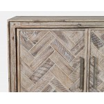 Gramercy Mid-Century Modern Chevron Three Door 60" Accent Cabinet