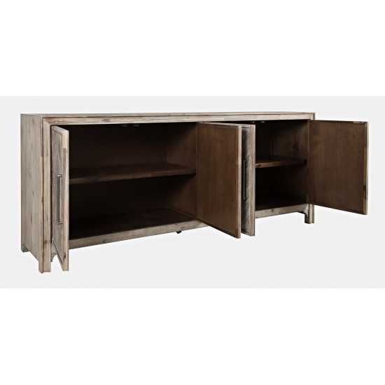 Gramercy Mid-Century Modern Chevron Four Door 79" Accent Cabinet