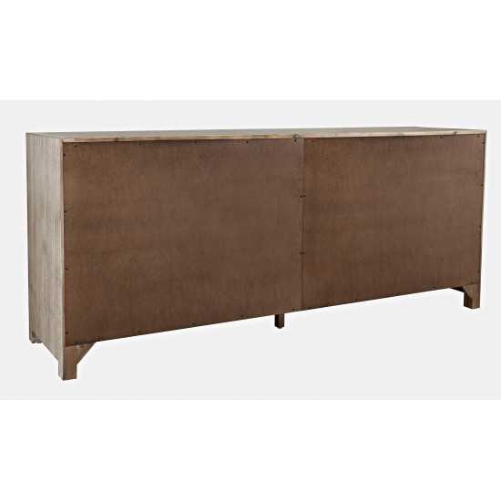 Gramercy Mid-Century Modern Chevron Four Door 79" Accent Cabinet