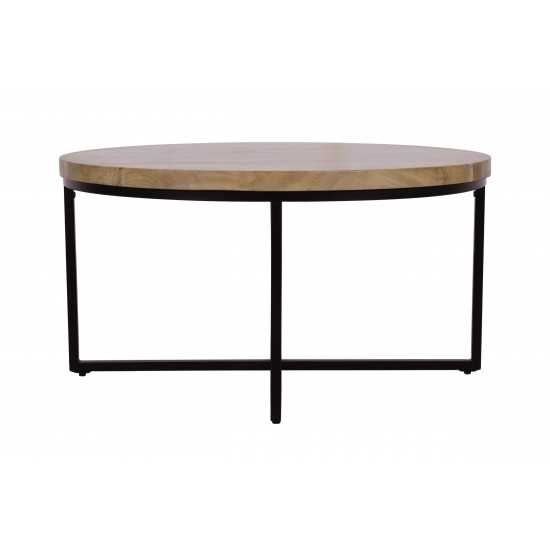 Ames Solid Wood Modern 36" Round Coffee Table