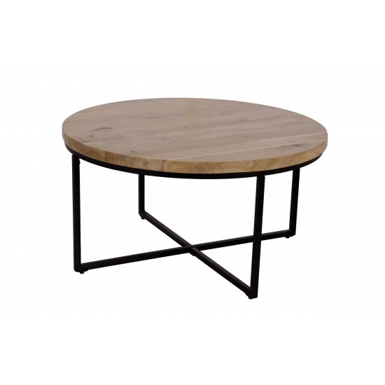 Ames Solid Wood Modern 36" Round Coffee Table