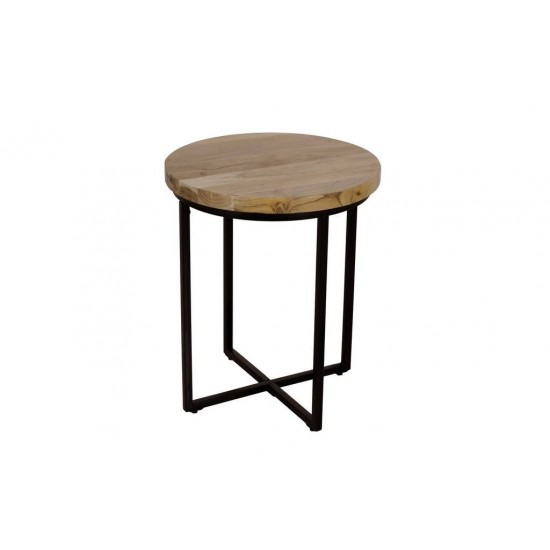Ames Solid Wood Modern 20" Round End Table