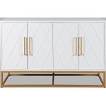 Argyle Glen 50" White and Gold Glam Sideboard Cabinet