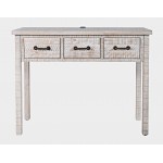 North Coast 42" Washed Finish Three Drawer USB Charging Console Table