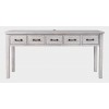 North Coast 67" Washed Finish Five Drawer USB Charging Console Table