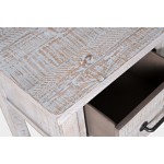North Coast 67" Washed Finish Five Drawer USB Charging Console Table