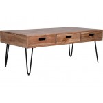 Rollins Solid Acacia Three Drawer Coffee Table