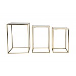 Global Archive Square Marble Nesting Table Set (Set of 3)