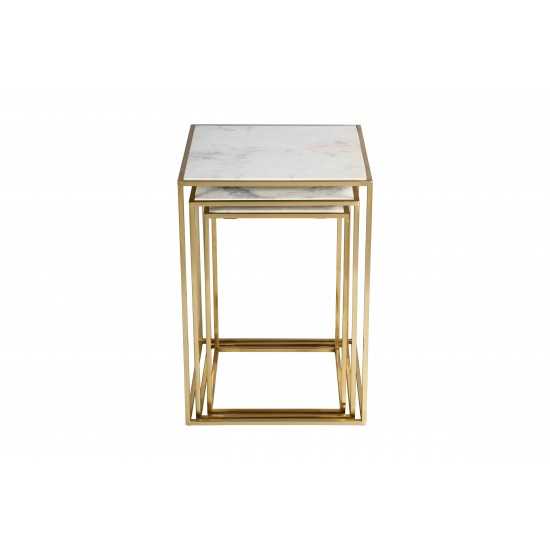 Global Archive Square Marble Nesting Table Set (Set of 3)