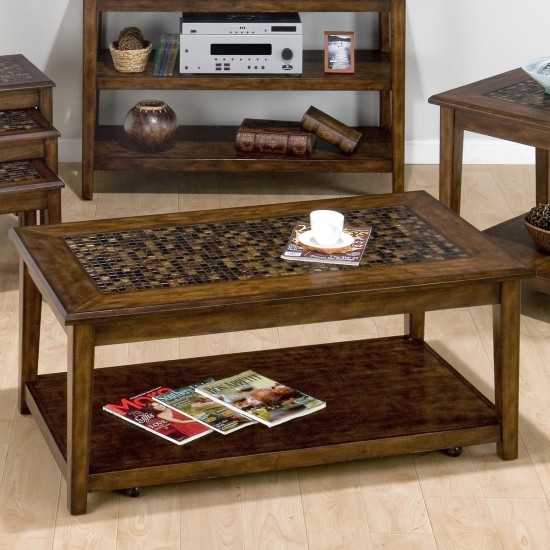 Baroque Cocktail Table with Mosaic Tile Inlay