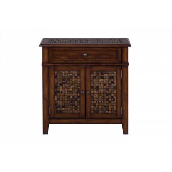 Baroque Accent Cabinet with Mosaic Tile Inlay