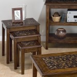 Baroque Nesting Tables with Mosaic Tile Inlay (Set of 3)