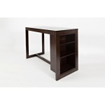 Tribeca Counter Height Dining Table with Shelving - Merlot