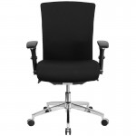 24/7 Intensive Use 300 lb. Rated Black Fabric Multifunction Ergonomic Office Chair with Seat Slider