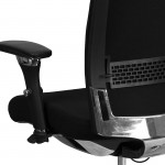 24/7 Intensive Use 300 lb. Rated Black Fabric Multifunction Ergonomic Office Chair with Seat Slider