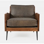 Karma Genuine Leather Live Edge Accent Chair