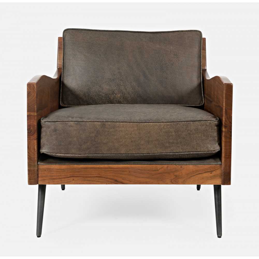 Karma Genuine Leather Live Edge Accent Chair Karma Genuine Leather Live Edge Accent Chair