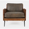 Karma Genuine Leather Live Edge Accent Chair