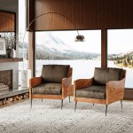 Karma Genuine Leather Live Edge Accent Chair
