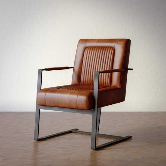 Genuine Leather Sled Chair