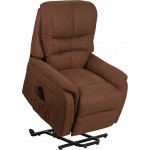 Brown Microfiber Remote Powered Lift Recliner