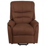 Brown Microfiber Remote Powered Lift Recliner