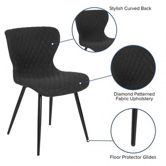 Bristol Contemporary Upholstered Chair in Black Fabric
