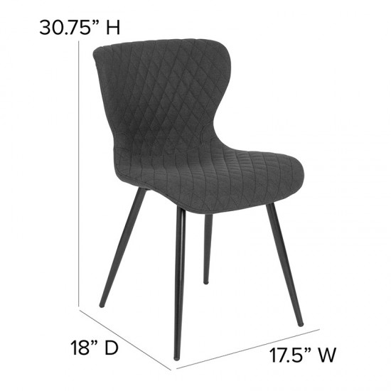Bristol Contemporary Upholstered Chair in Black Fabric