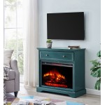 32'' Window Pane TV Stand With Electric Fireplace