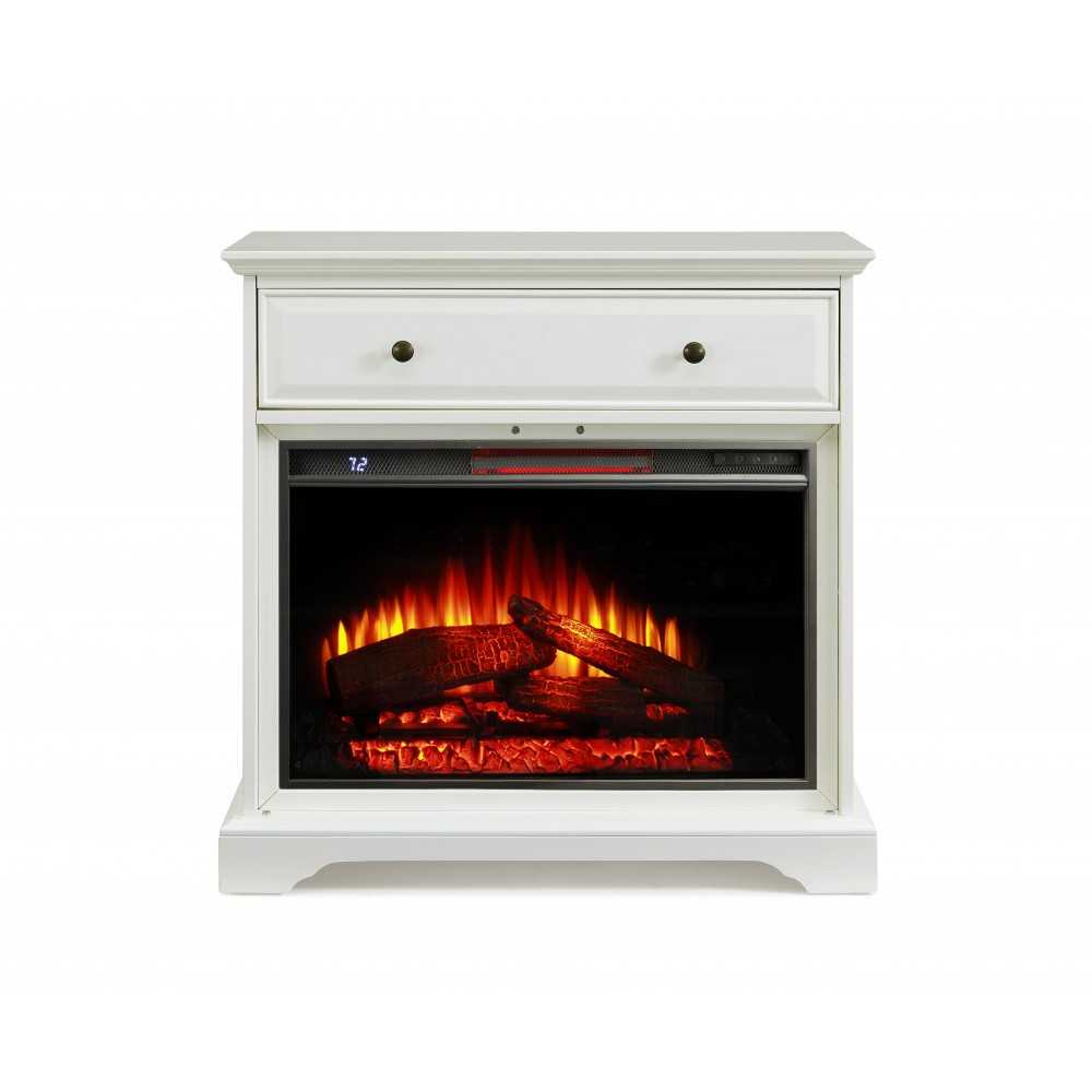 32'' Window Pane TV Stand With Electric Fireplace