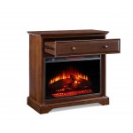 32'' Window Pane TV Stand With Electric Fireplace