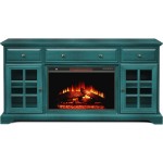 60'' Window Pane TV Stand With Electric Fireplace