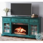 60'' Window Pane TV Stand With Electric Fireplace