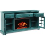 60'' Window Pane TV Stand With Electric Fireplace