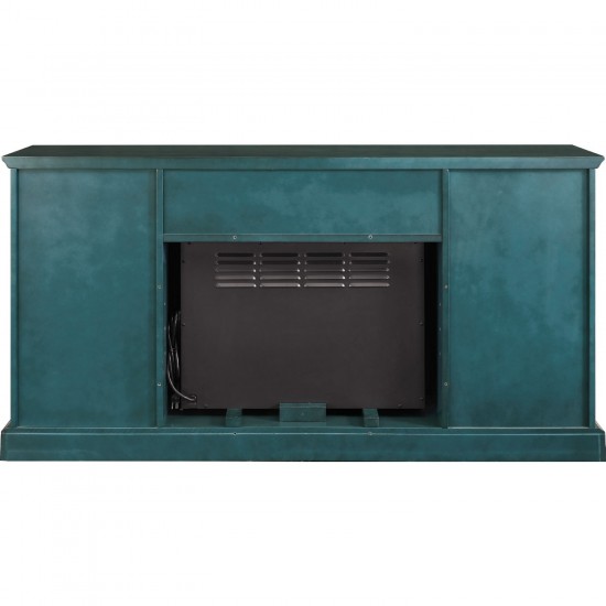 60'' Window Pane TV Stand With Electric Fireplace