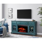 60'' Segmented TV Stand With Electric Fireplace